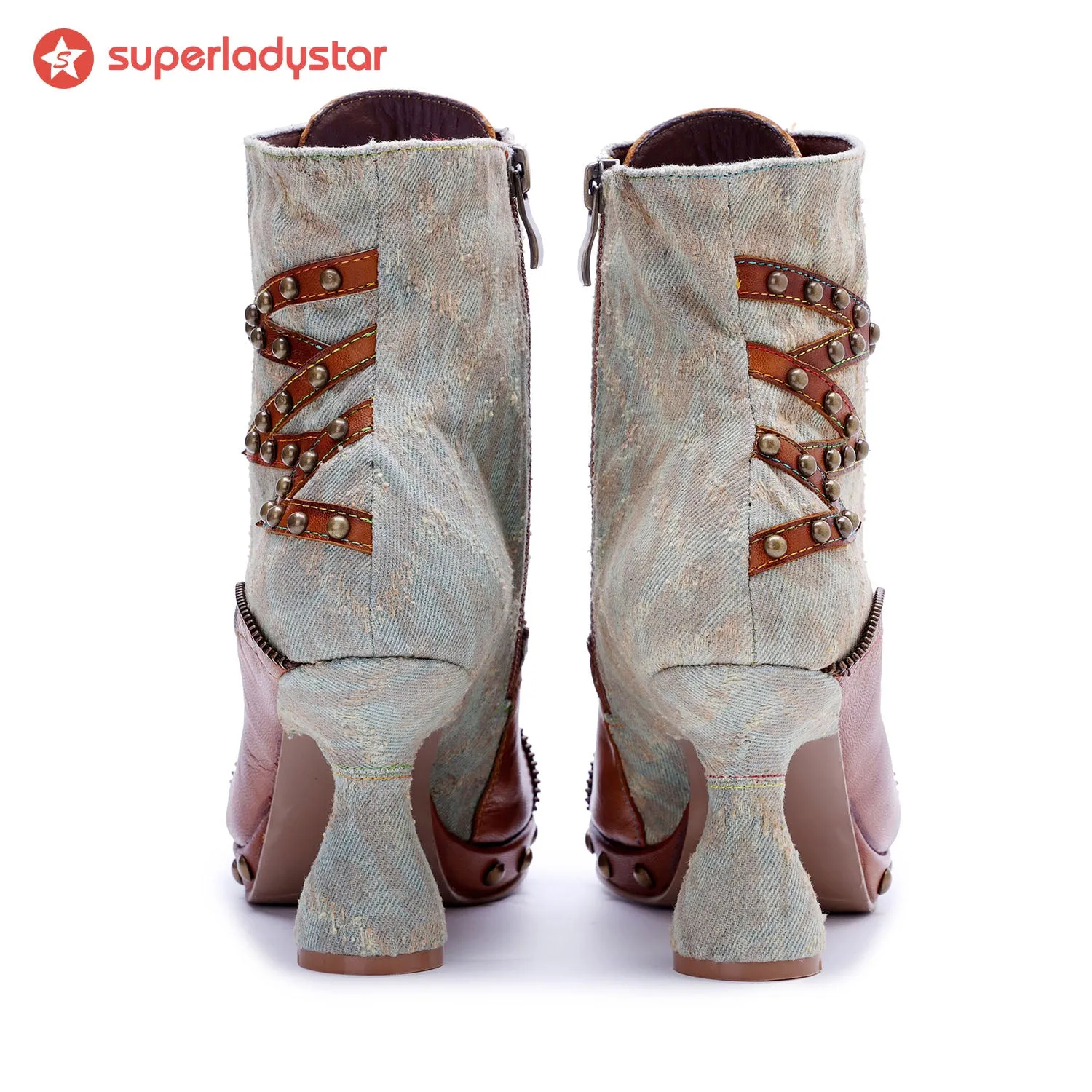 Retro Handmade Pachwork Fashionable Ankle Boots sold by superladystar product image thumbnail 5