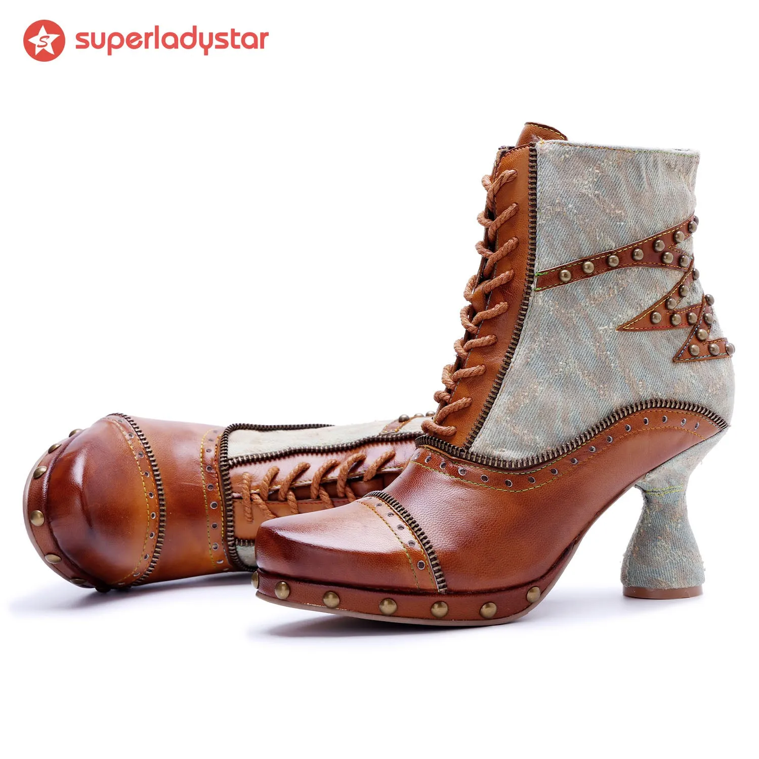 Retro Handmade Pachwork Fashionable Ankle Boots sold by superladystar product image thumbnail 2