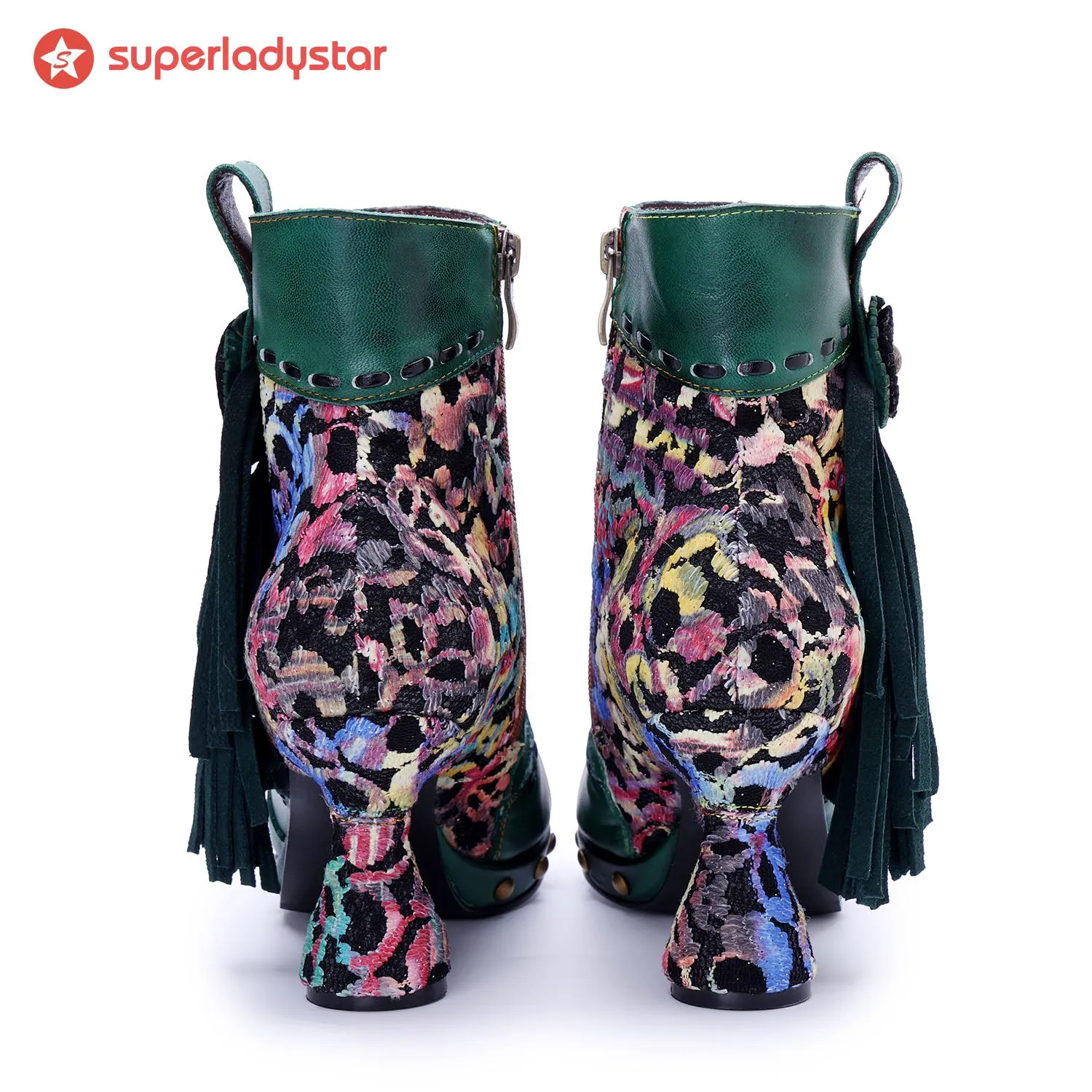 Retro Handmade Side Fringe Ankle Boots sold by superladystar product image thumbnail 4
