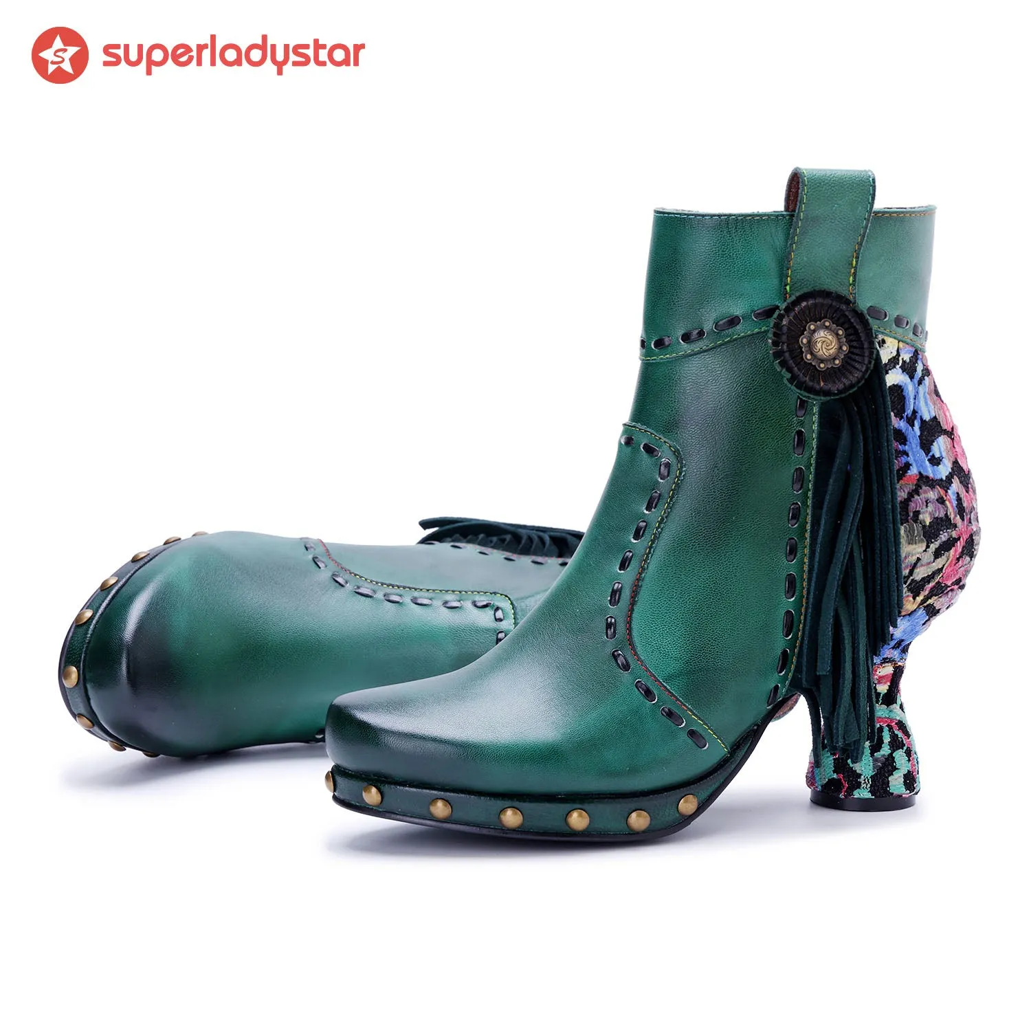 Retro Handmade Side Fringe Ankle Boots sold by superladystar product image thumbnail 3
