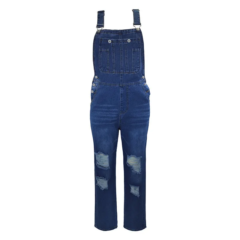 Denim Simple and Versatile Casual Women's Jumpsuit Overalls sold by superladystar product image thumbnail 5