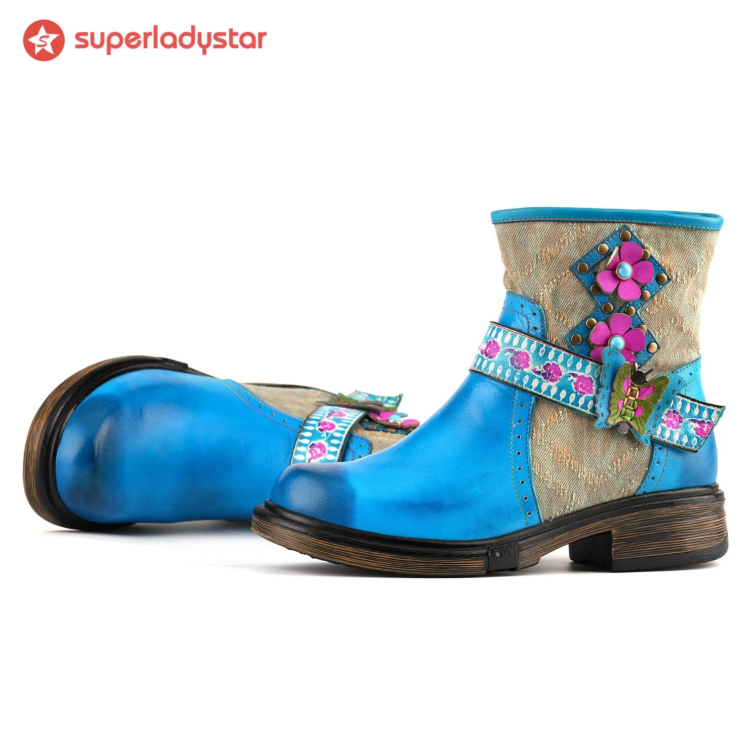 Retro Vibrant Painted Comfy Butterfly Flat Shoes sold by superladystar product image thumbnail 2