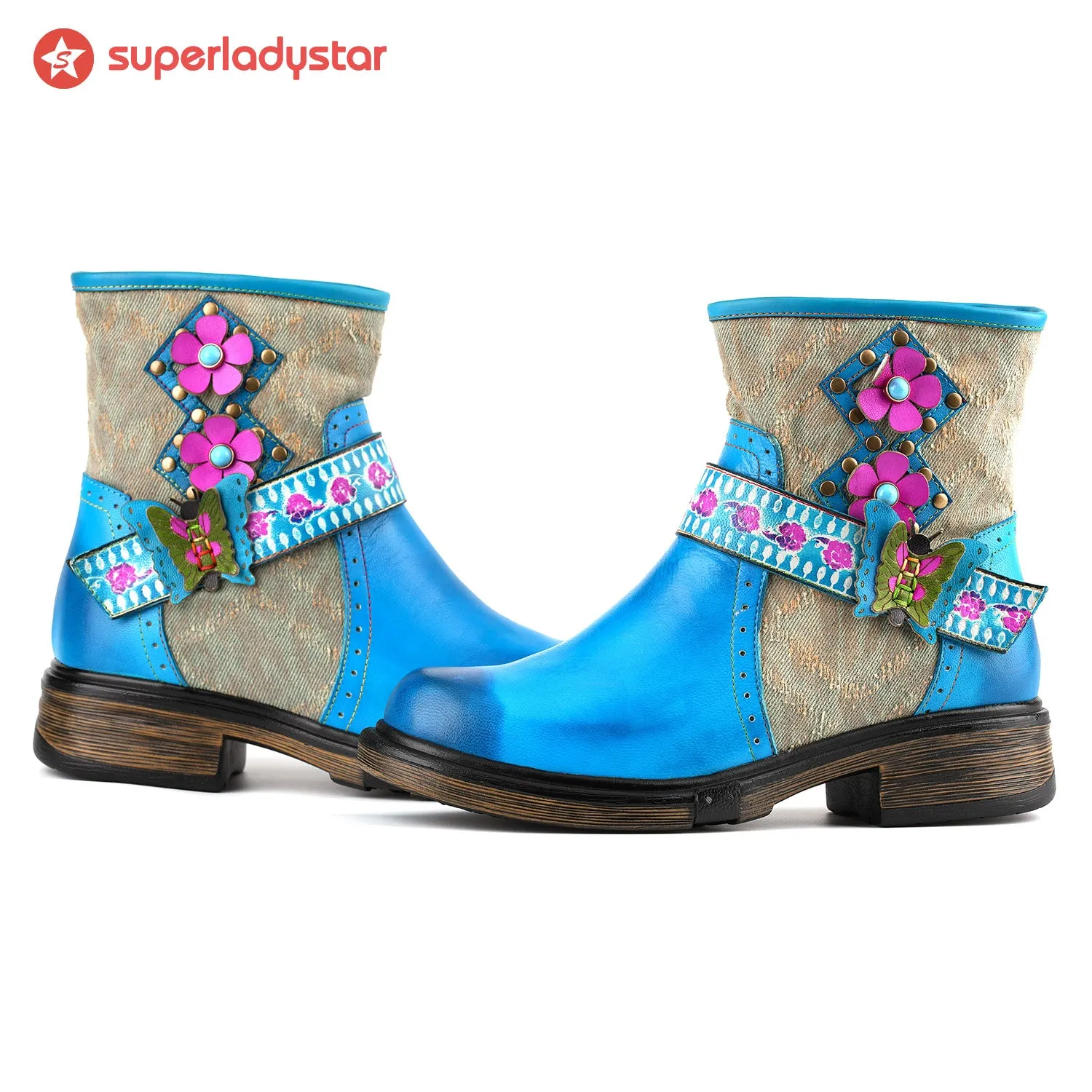 Retro Vibrant Painted Comfy Butterfly Flat Shoes sold by superladystar product image thumbnail 3