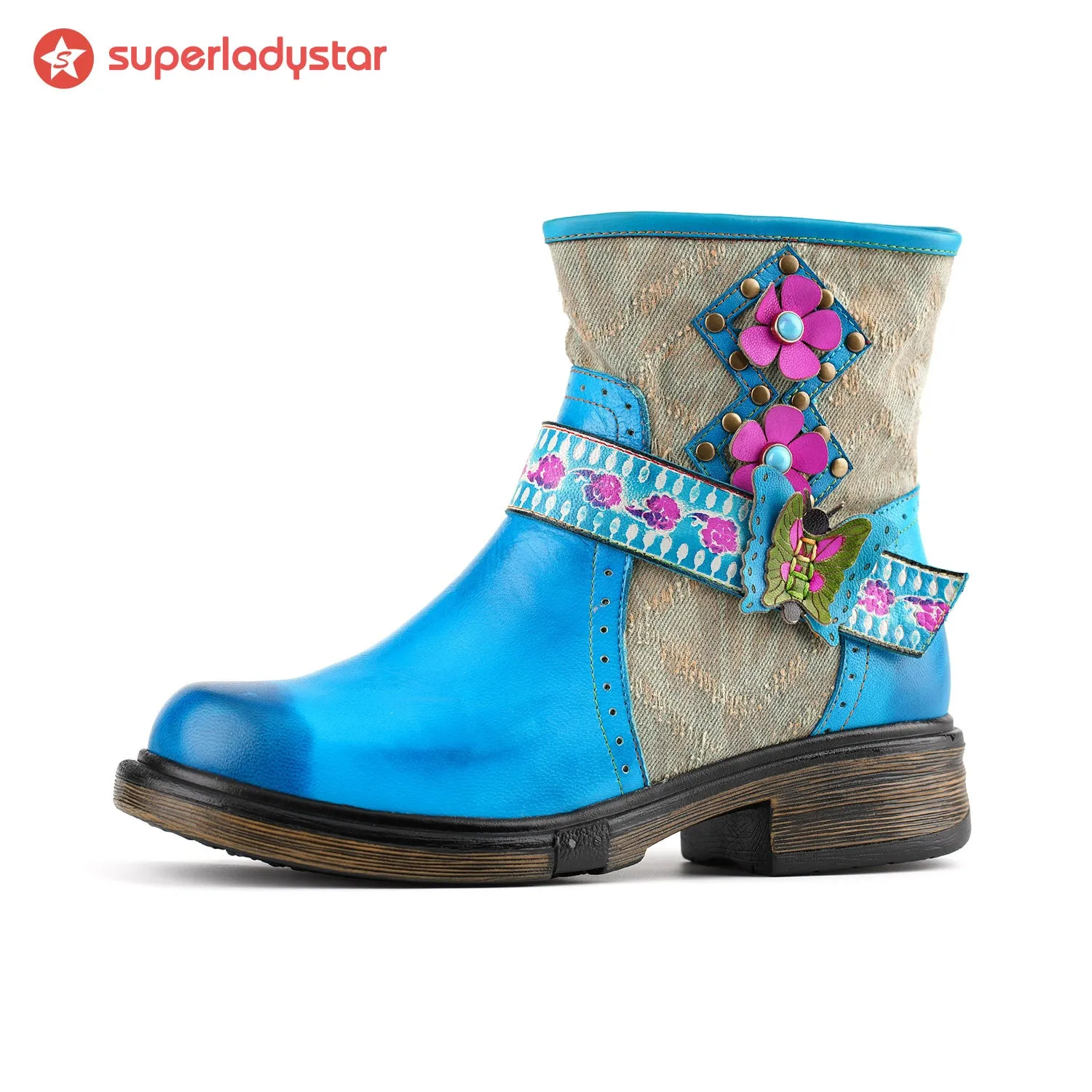 Retro Vibrant Painted Comfy Butterfly Flat Shoes sold by superladystar product image thumbnail 4