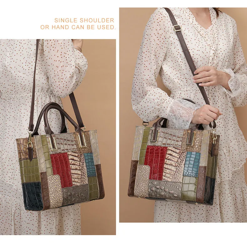 Patchwork Vintage Women's Tote Handbag sold by superladystar product image thumbnail 4