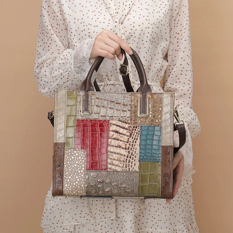 Patchwork Vintage Women's Tote Handbag sold by superladystar product image thumbnail 3