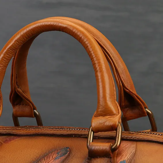 Feather-Embossed Genuine Leather Casual Fashion Bag sold by superladystar product image thumbnail 5