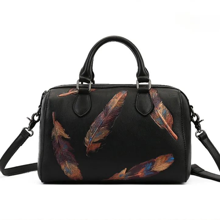 Feather-Embossed Genuine Leather Casual Fashion Bag sold by superladystar product image thumbnail 4