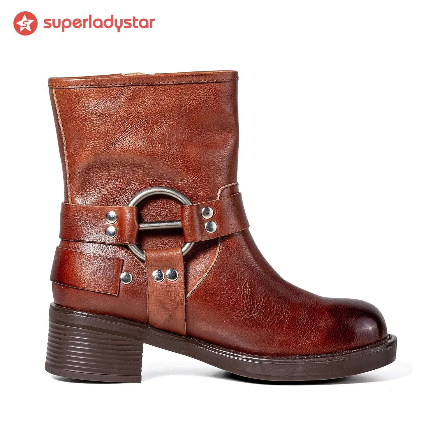 Retro Painted Buckle block heel Ankle Shoes sold by superladystar product image thumbnail 3