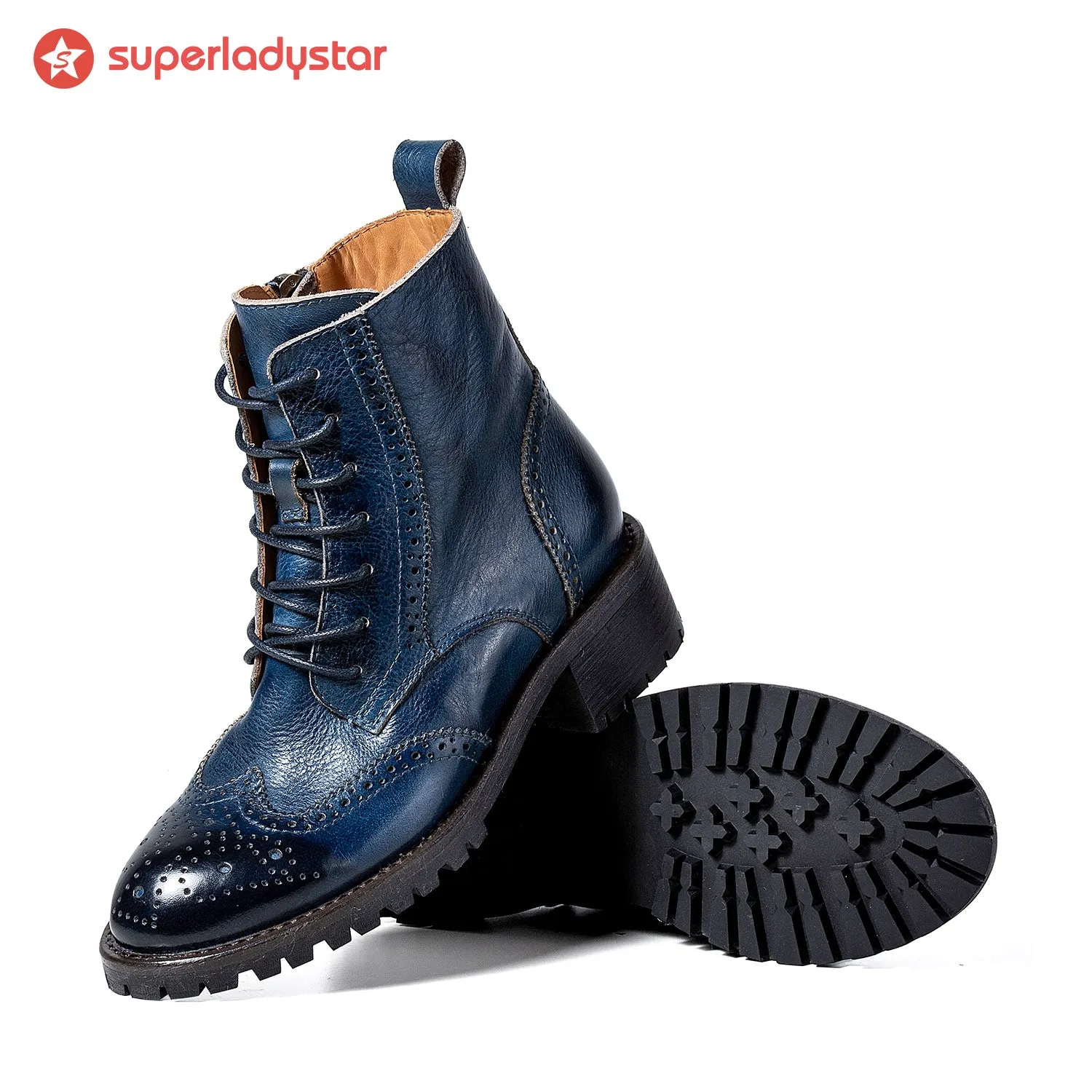 Comfortable Genuine Leather Laces Zipper Ankle Boots sold by superladystar product image thumbnail 4