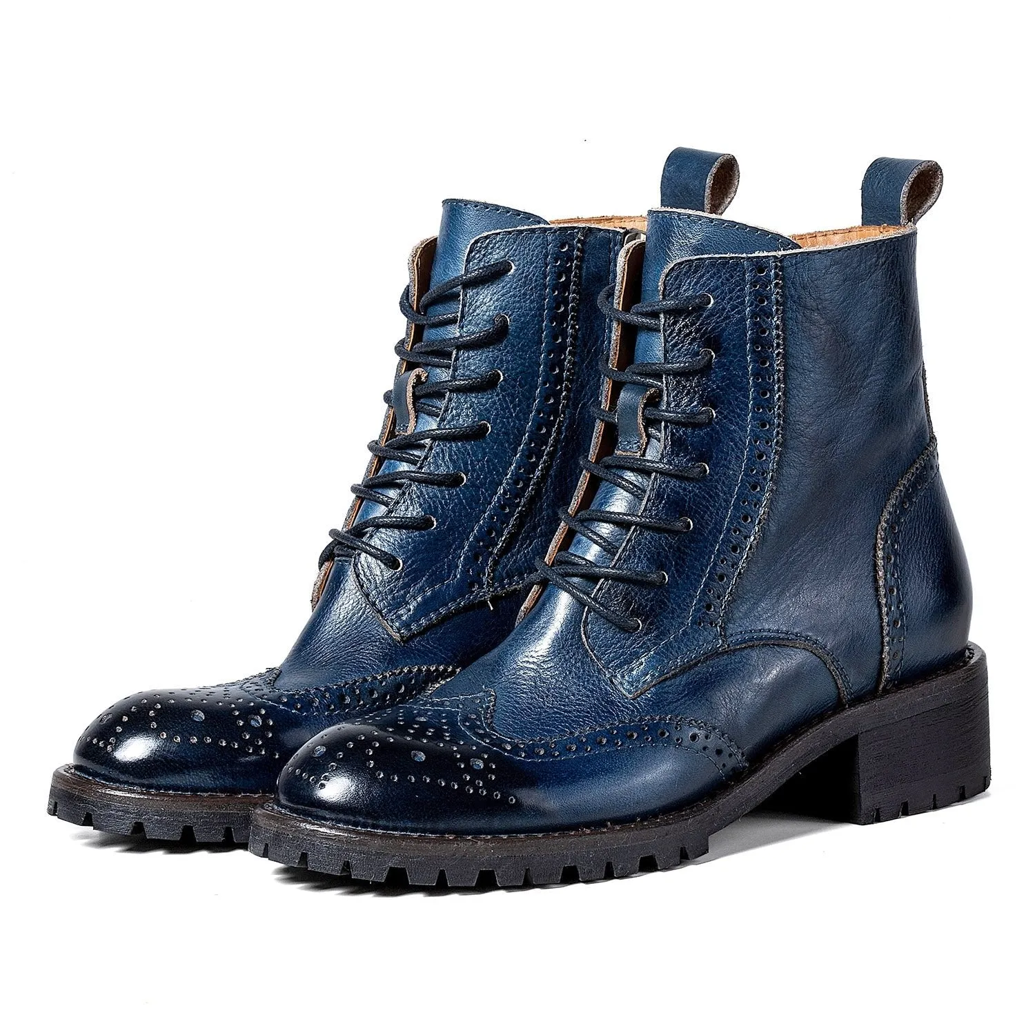 Comfortable Genuine Leather Laces Zipper Ankle Boots sold by superladystar