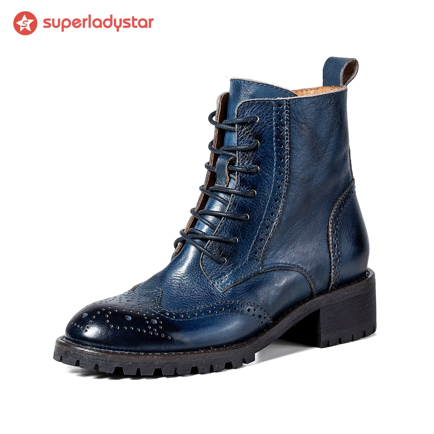 Comfortable Genuine Leather Laces Zipper Ankle Boots sold by superladystar product image thumbnail 5
