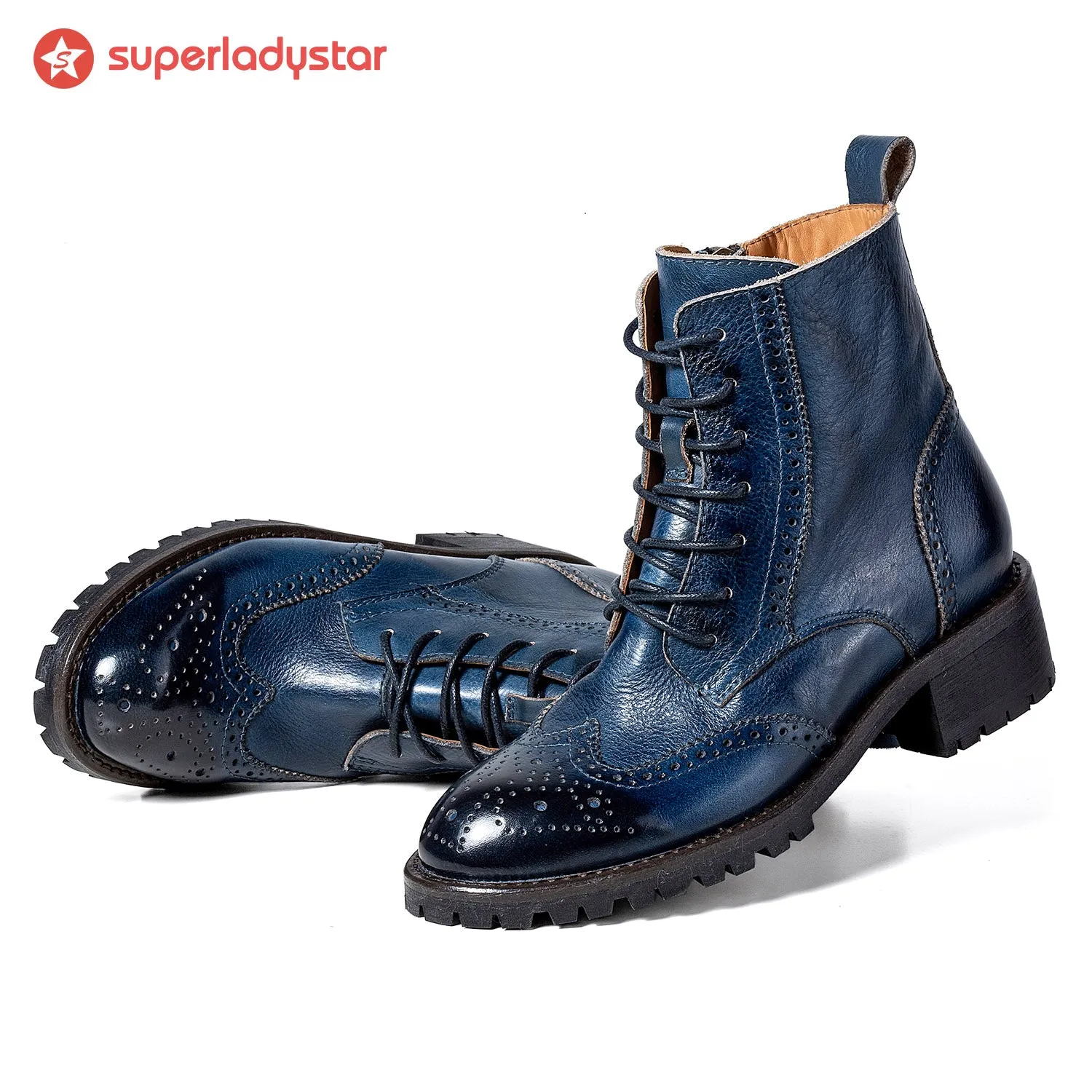 Comfortable Genuine Leather Laces Zipper Ankle Boots sold by superladystar product image thumbnail 2