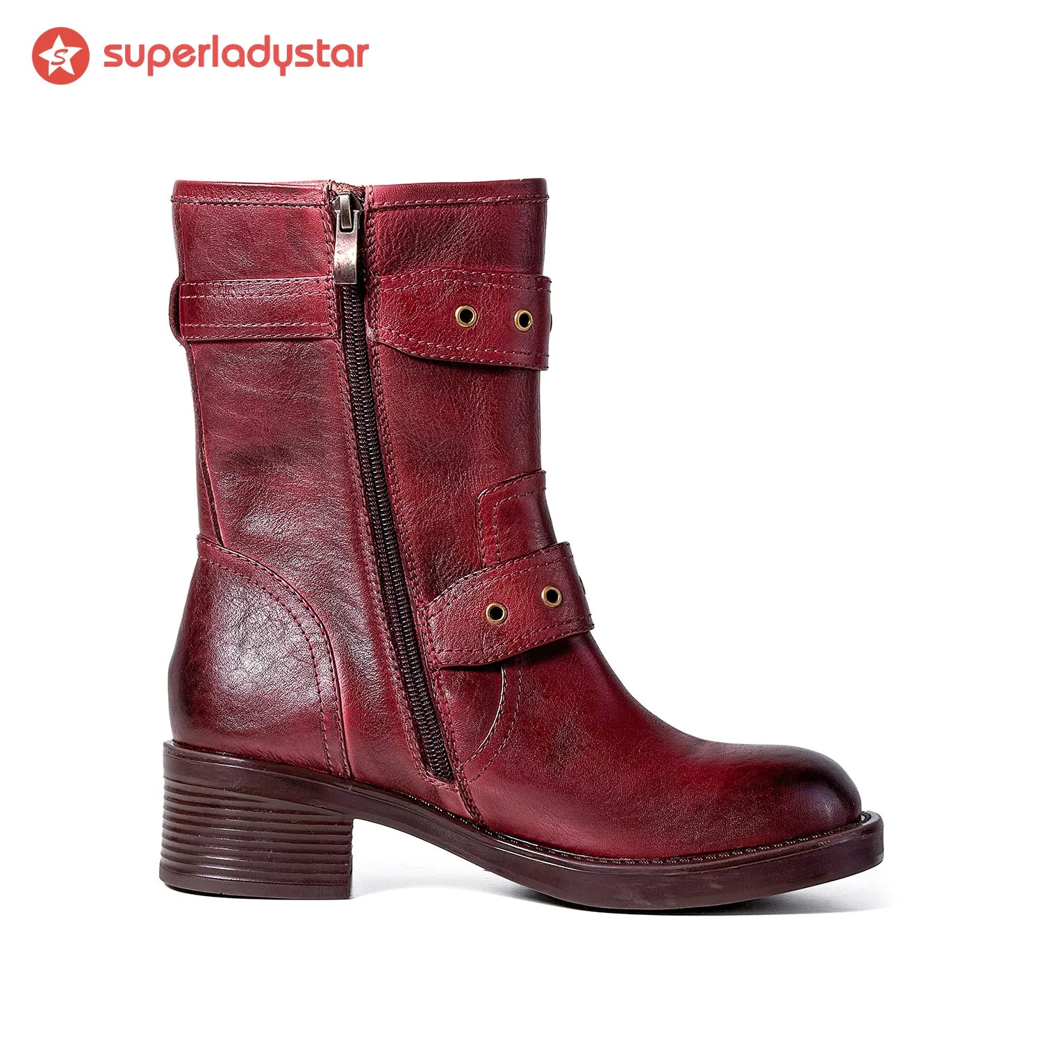 Retro Painted Buckle block heel Ankle Shoes sold by superladystar product image thumbnail 4