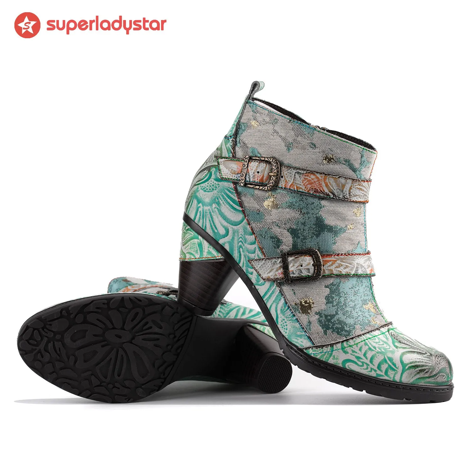Vintage Handmade Blue Planet Artistic Ankle Boots sold by superladystar product image thumbnail 4