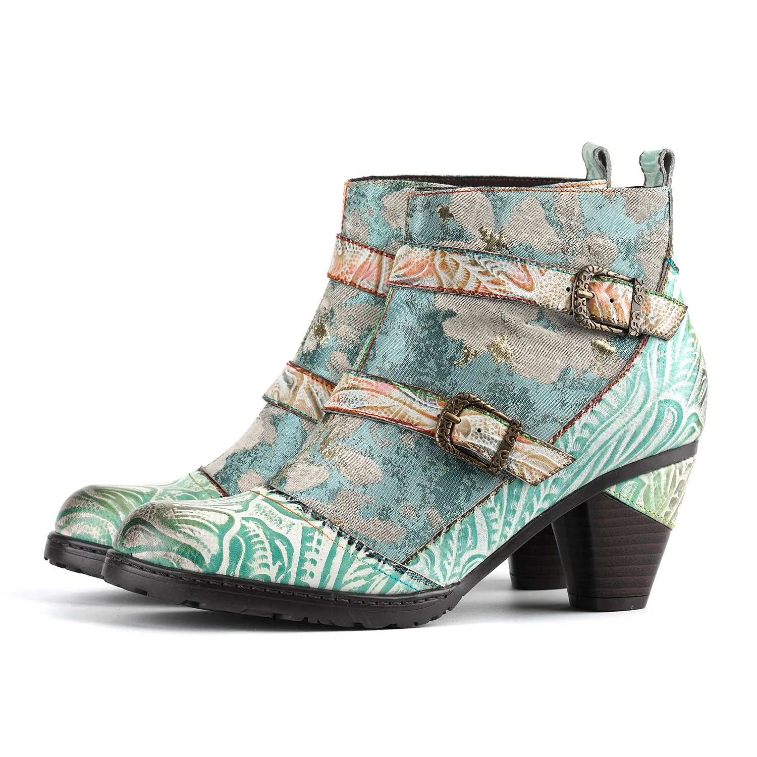 Vintage Handmade Blue Planet Artistic Ankle Boots sold by superladystar