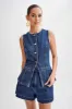 Fashionable Casual Sleeveless High-Waist Women's Set sold by superladystar