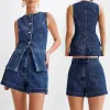 Fashionable Casual Sleeveless High-Waist Women's Set sold by superladystar