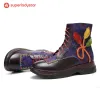 Retro Leather Patchwork Flower Casual Comfort Booties sold by superladystar