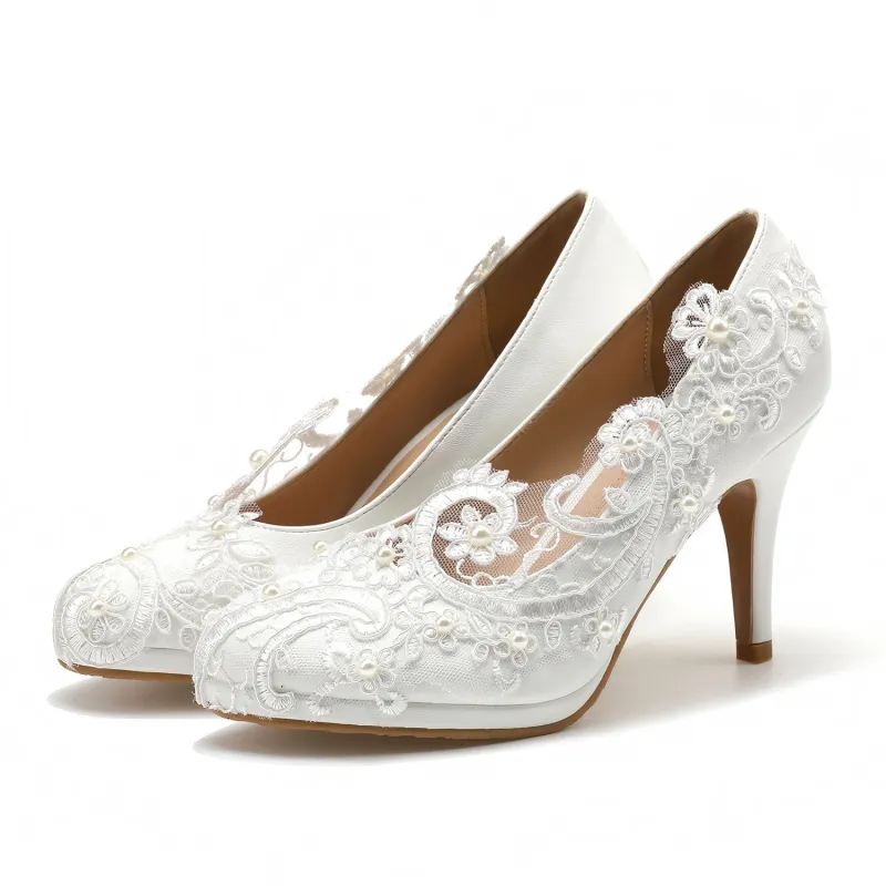 Elegant Lace Bridal Pump sold by superladystar