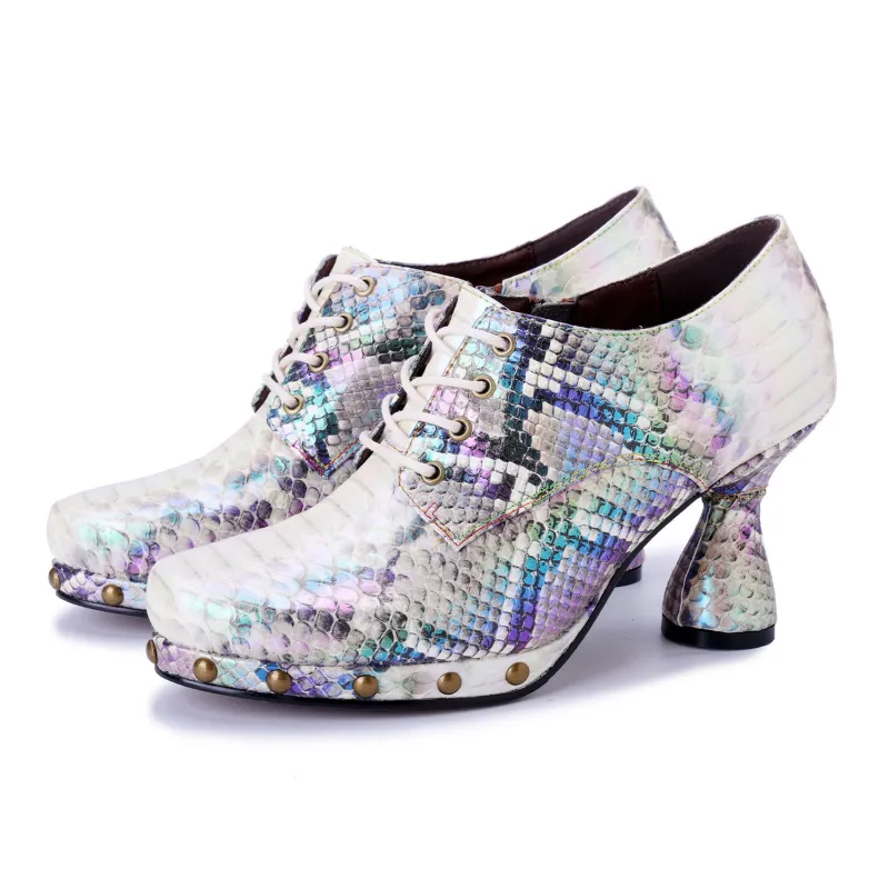 Iridescent Bloom Oxford Pumps sold by superladystar