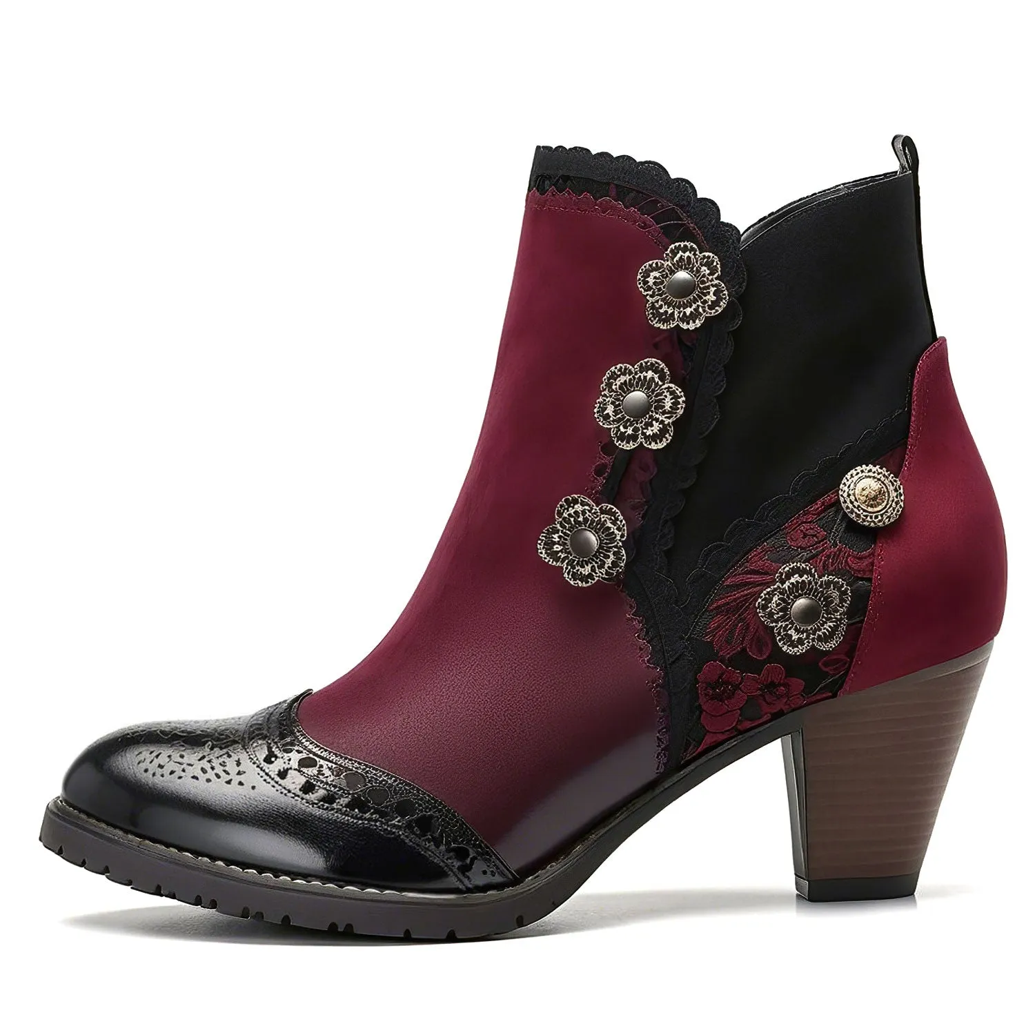 Noble Rose Embroidered Ankle Boots sold by superladystar