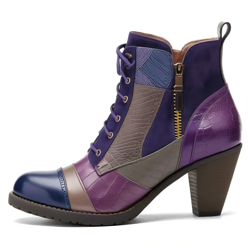 Urban Mosaic Patchwork Ankle Boots sold by superladystar