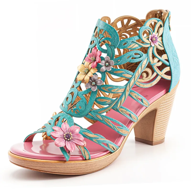 Blooming Vine Romantic Cutout Sandals sold by superladystar