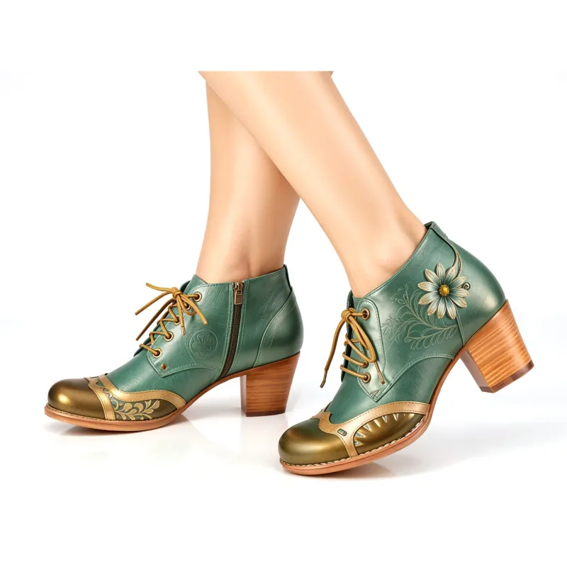Elegant Vintage Embossed Lace-up Shoes sold by superladystar