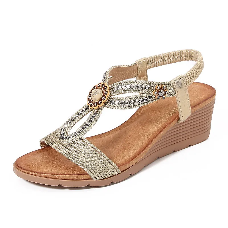 Comfortable & Stylish Rhinestone Wedge Sandals sold by superladystar product image thumbnail 3
