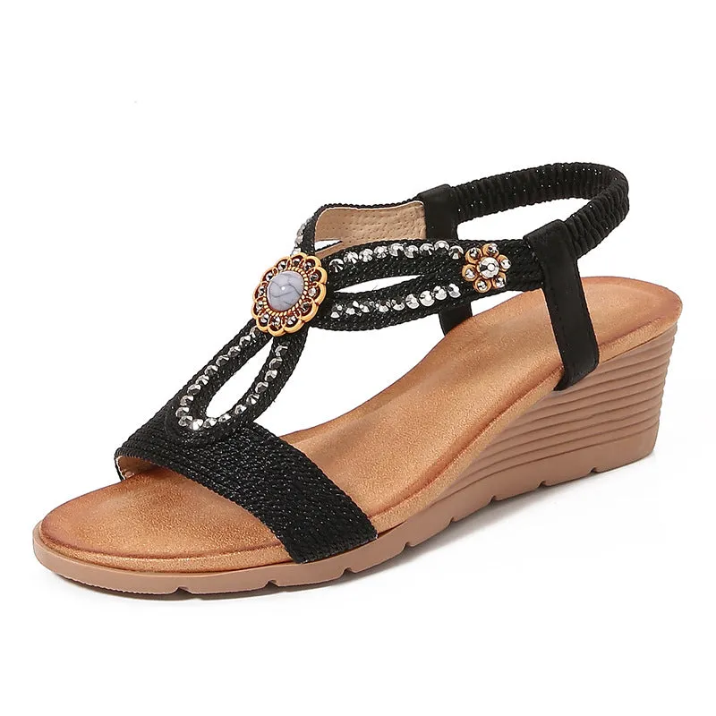 Comfortable & Stylish Rhinestone Wedge Sandals sold by superladystar product image thumbnail 2