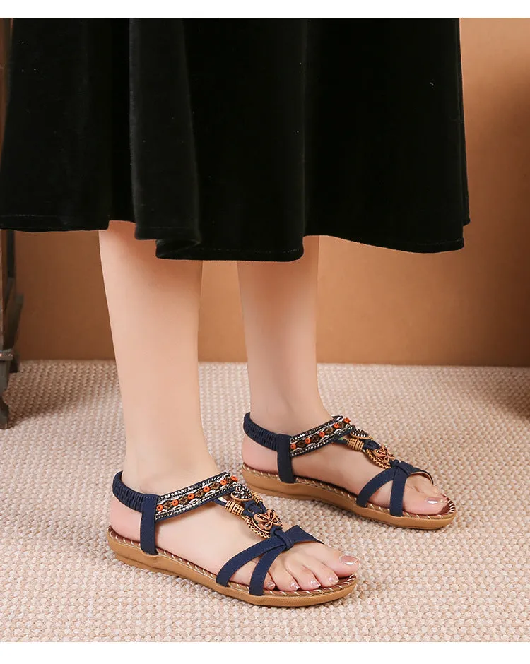 Bohemian Rhinestone Flat Toe Sandals sold by superladystar product image thumbnail 5