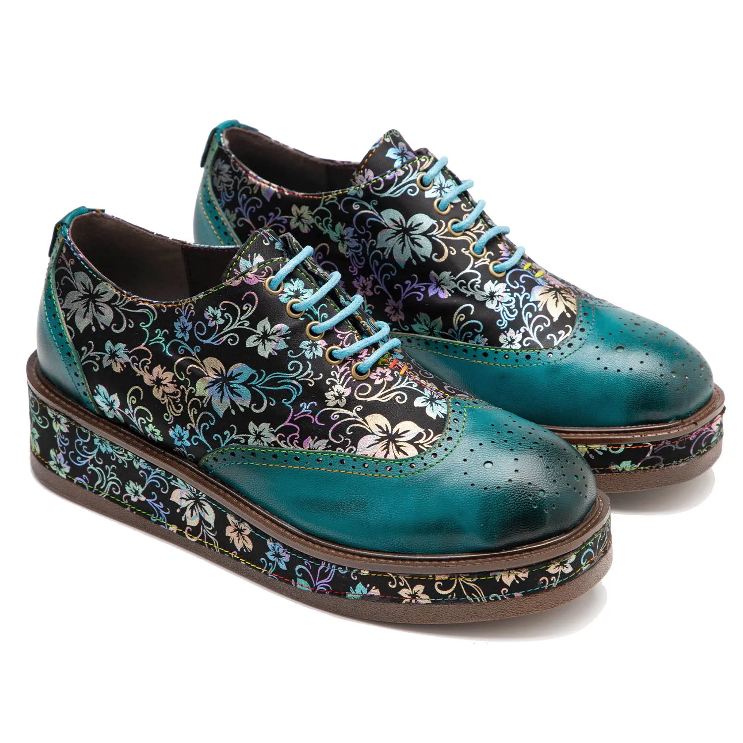 Vintage Comfy Casual Floral Oxfords Shoes sold by superladystar product image thumbnail 4