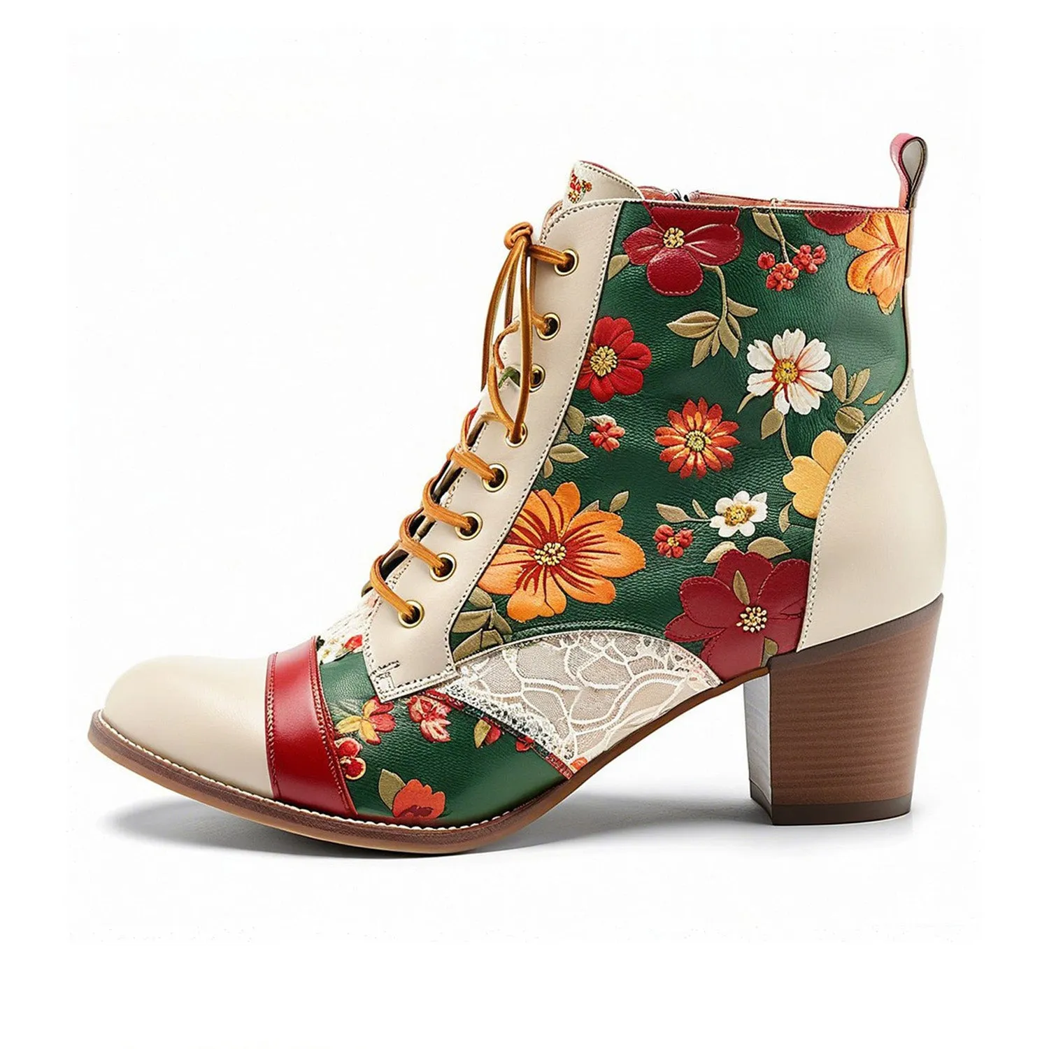Autumn Garden Floral Ankle Boots sold by superladystar