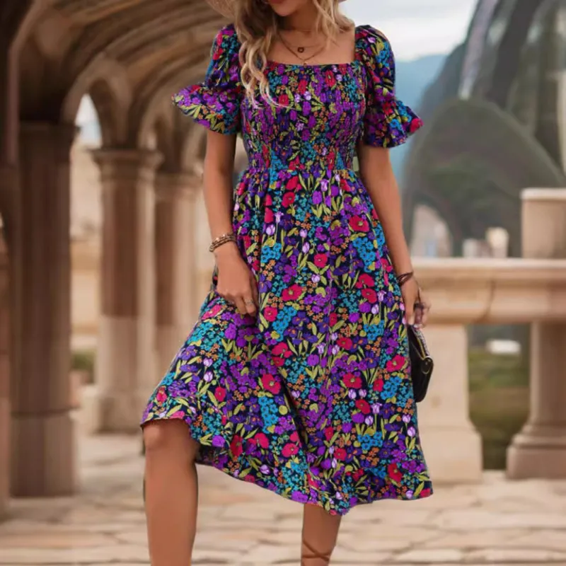 Off-Shoulder Bell Sleeve Floral Dress sold by superladystar