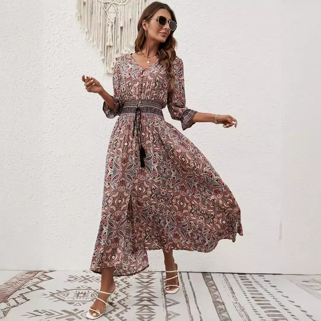 Button-Down Bohemian Maxi Dress sold by superladystar product image thumbnail 2