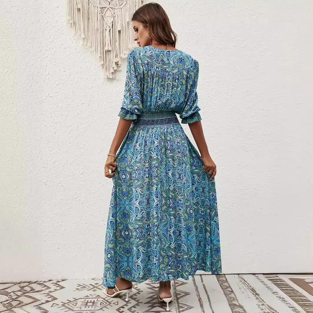 Button-Down Bohemian Maxi Dress sold by superladystar product image thumbnail 3
