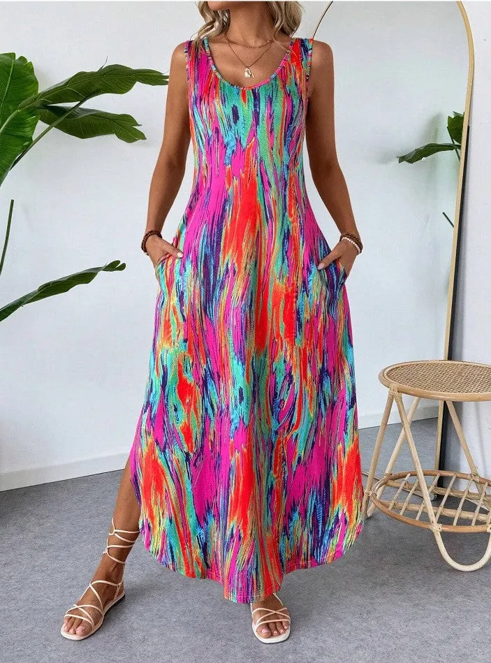 Stylish Printed Sleeveless Slim-Fit Dress sold by superladystar product image thumbnail 5