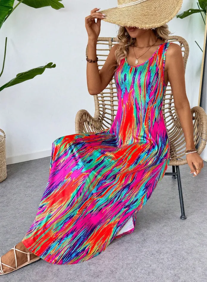 Stylish Printed Sleeveless Slim-Fit Dress sold by superladystar product image thumbnail 4