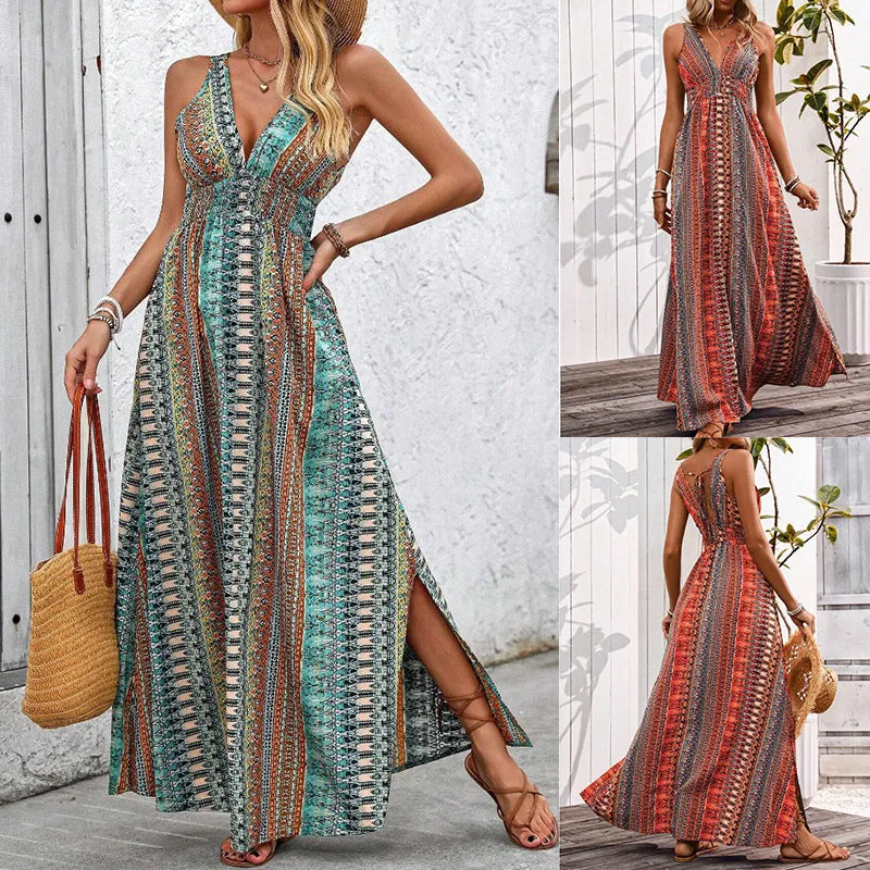 Stylish Sexy Deep V-Neck Beach Vacation Dress sold by superladystar