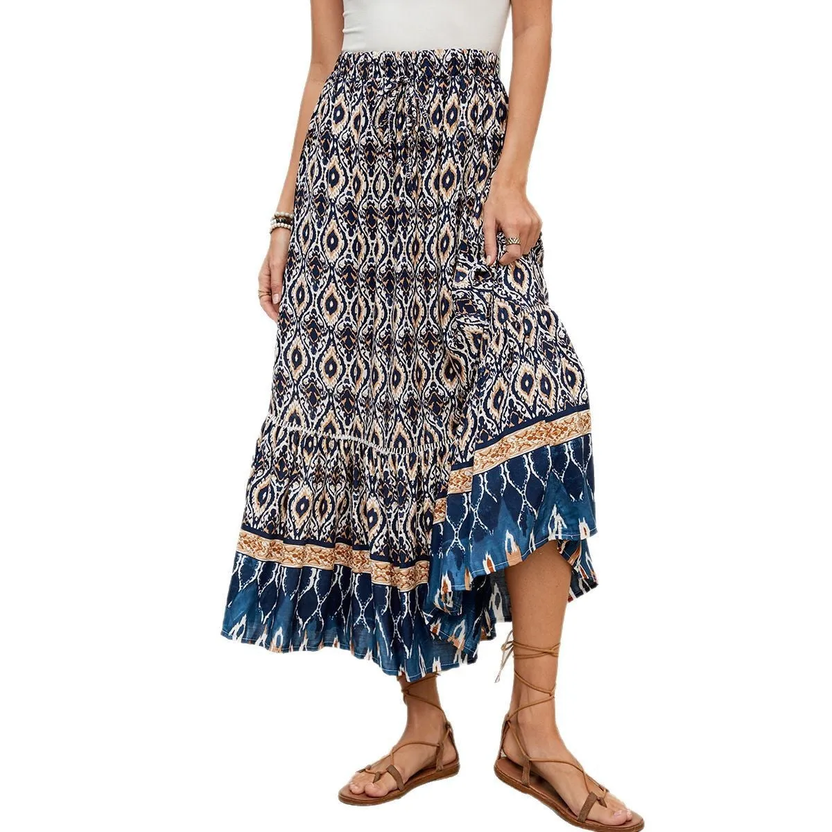 Printed Bohemian Beach Maxi Skirt sold by superladystar product image thumbnail 4