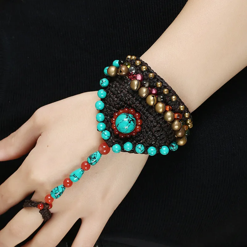 Vintage Handmade Woven Bell Ring Bracelet sold by superladystar