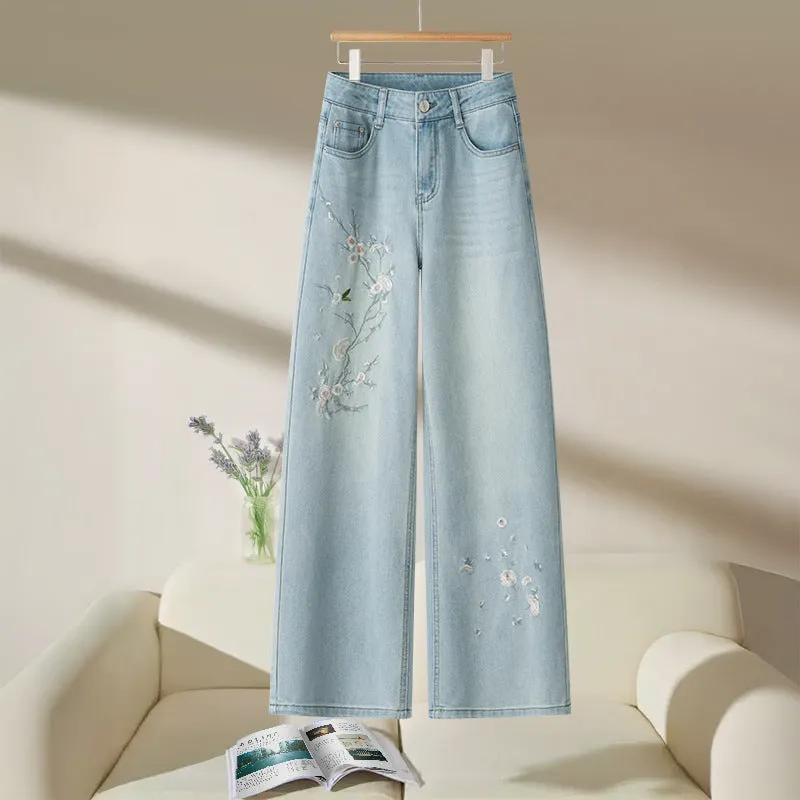 Women's High-Waisted Wide-Leg Straight Jeans sold by superladystar product image thumbnail 2