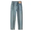 High-Waisted Straight-Leg Sculpting Jeans sold by superladystar