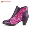 Embossed Floral Elegance Ankle Boots sold by superladystar