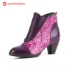 Embossed Floral Elegance Ankle Boots sold by superladystar