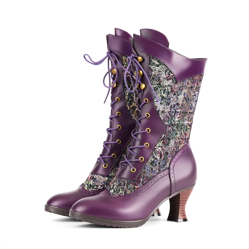 Victorian Elegance Mid-Calf Boots made by superladystar