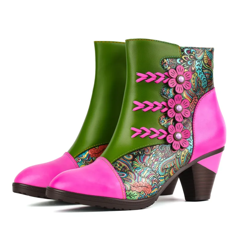 Retro Handmade Floral Fantasy Boots sold by superladystar