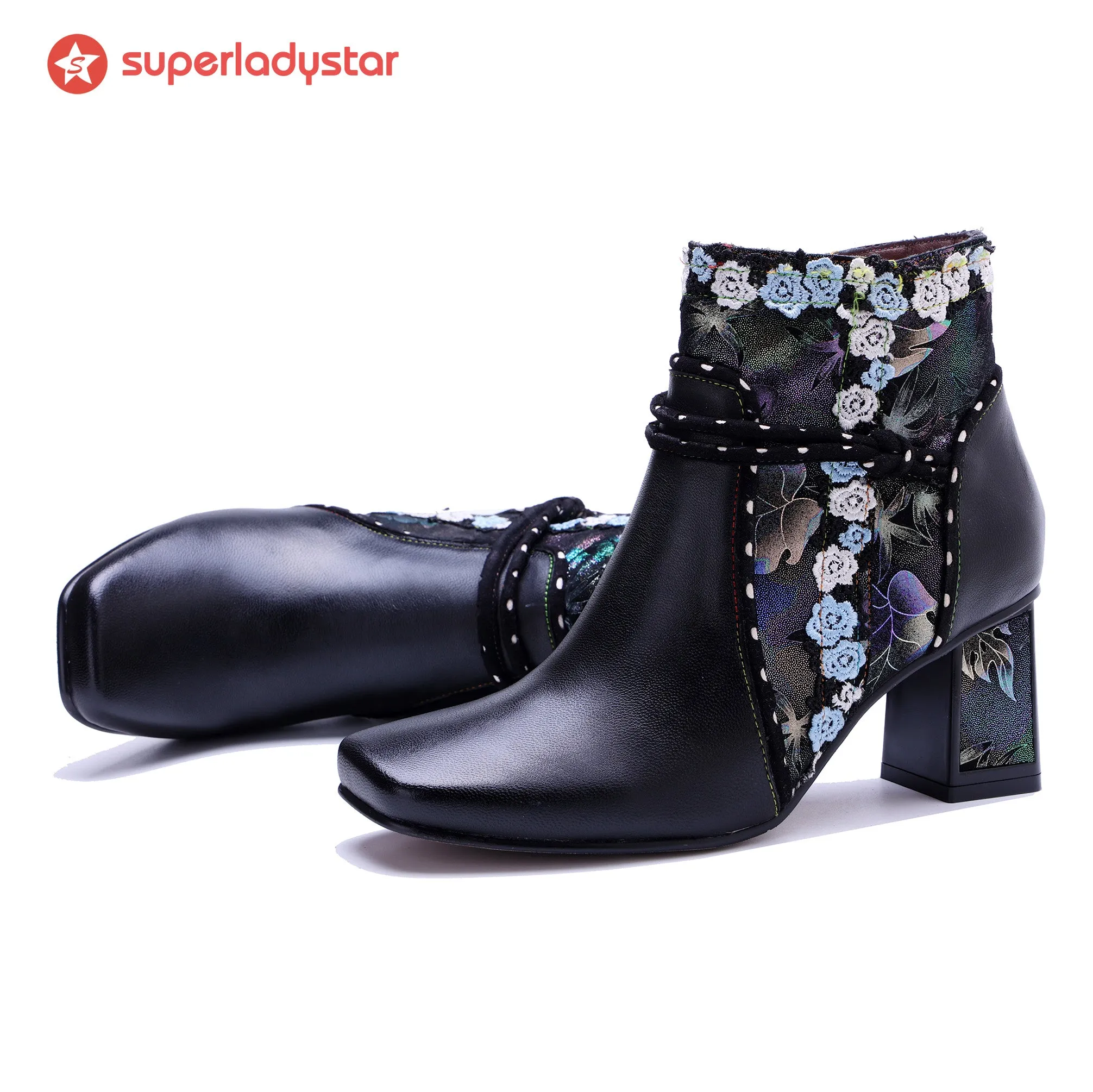 Midnight Bloom Ankle Boots sold by superladystar product image thumbnail 2