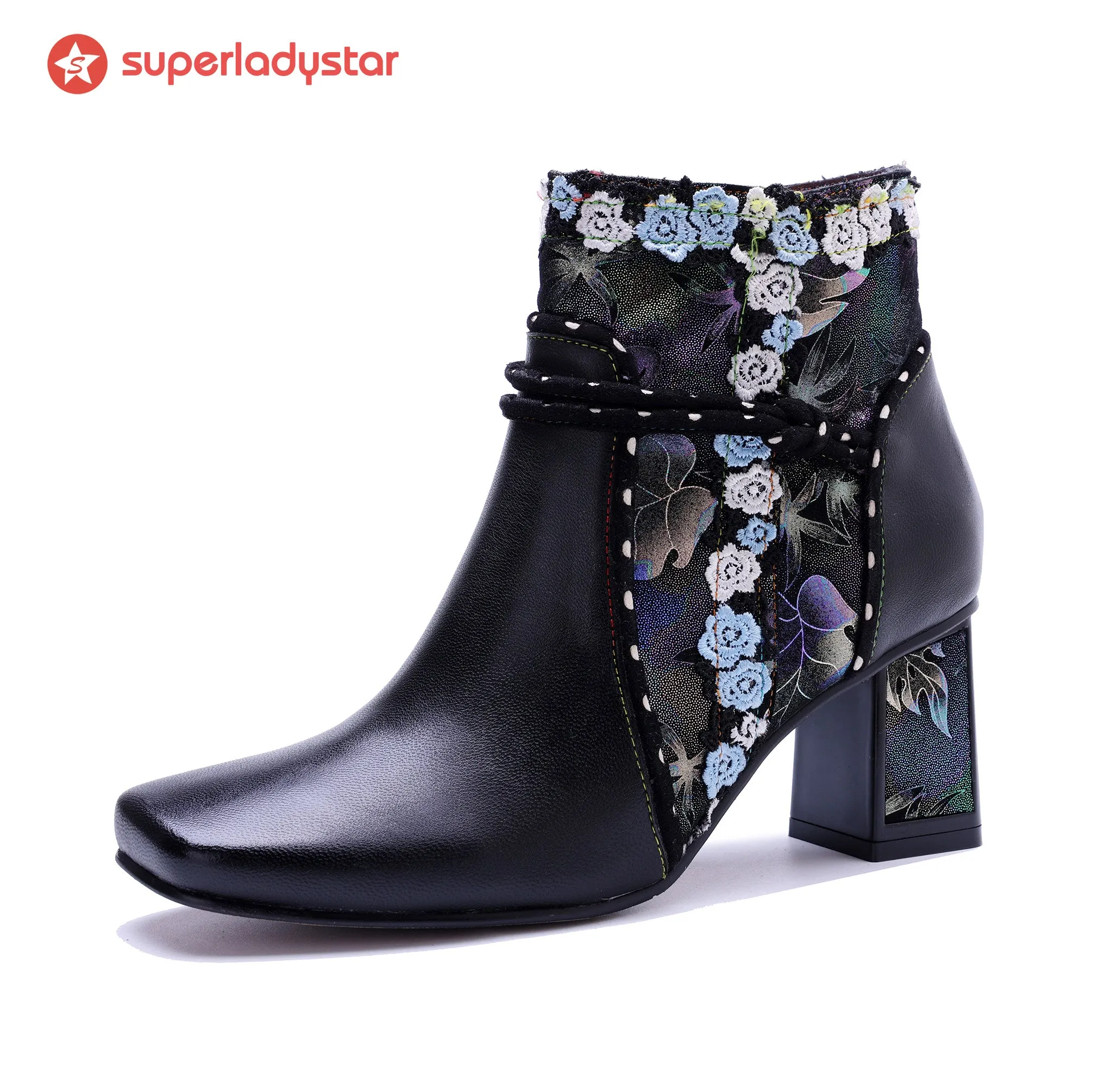Midnight Bloom Ankle Boots sold by superladystar product image thumbnail 3